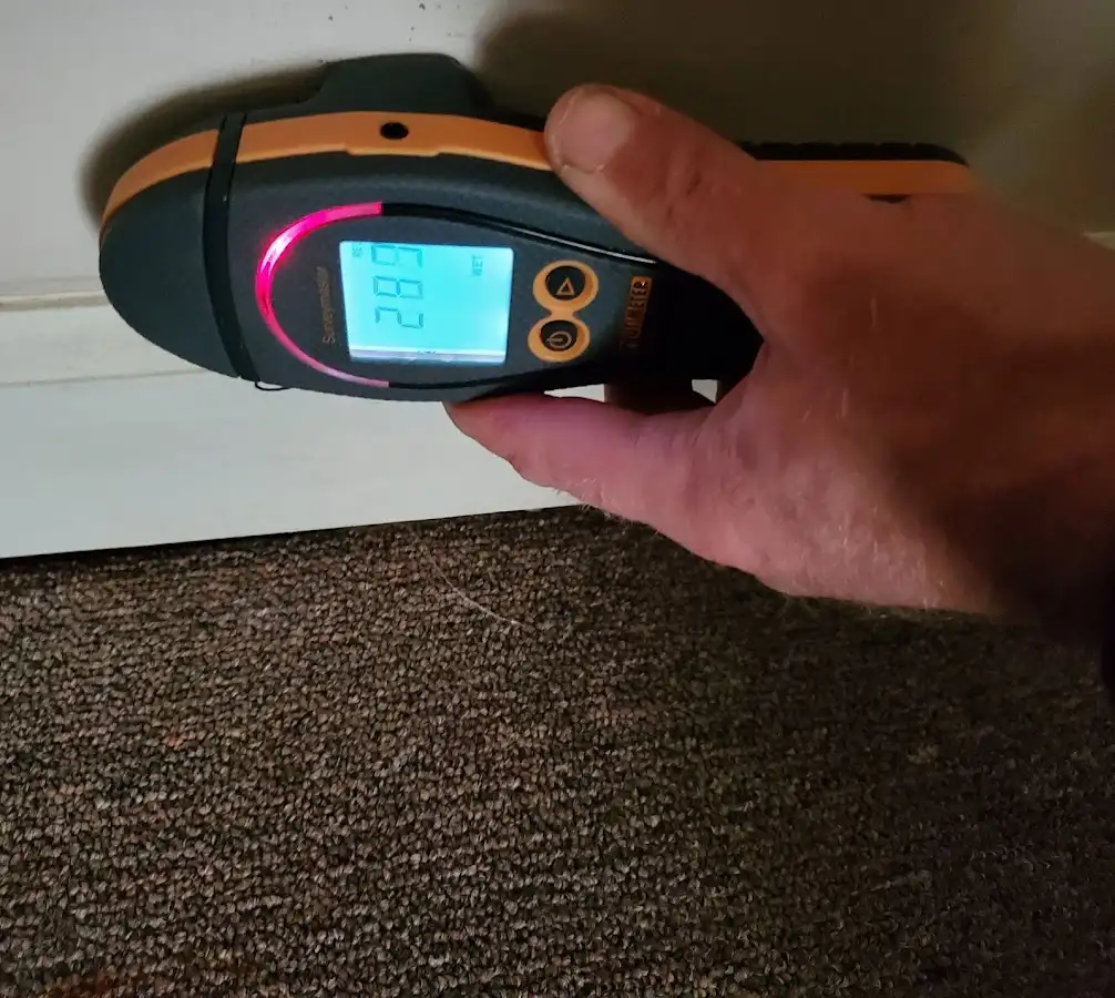 Moisture detection at baseboard during Burst Pipe Cleanup in Parsippany-Troy Hills