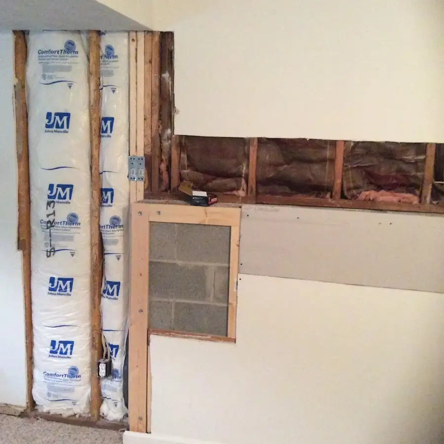Wall insulation replacement during Basement Flood Cleanup in Parsippany-Troy Hills
